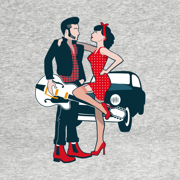 Rockabilly couple by krzykostrowski